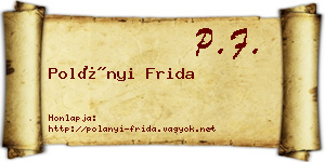 Polányi Frida névjegykártya
